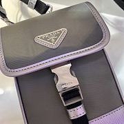 Prada Iphone Case Tessuto Saffiano Leather In Silver 2ZH109 Size 12x19x2.5cm - 3
