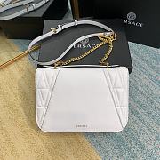 Versace Virtus Quilted Leather Shoulder Bag In White DBFG9 Size 24x9x16.5cm - 6