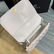Versace Virtus Quilted Leather Shoulder Bag In White DBFG9 Size 24x9x16.5cm - 4