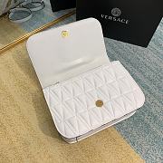 Versace Virtus Quilted Leather Shoulder Bag In White DBFG9 Size 24x9x16.5cm - 2