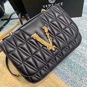 Versace Virtus Quilted Leather Shoulder Bag In Black DBFG9 Size 24x9x16.5cm - 6