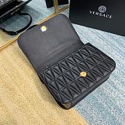 Versace Virtus Quilted Leather Shoulder Bag In Black DBFG9 Size 24x9x16.5cm - 3