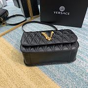Versace Virtus Quilted Leather Shoulder Bag In Black DBFG9 Size 24x9x16.5cm - 2