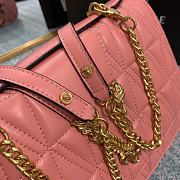 Versace Virtus Quilted Leather Shoulder Bag In Pink DBFG9 Size 24x9x16.5cm - 5