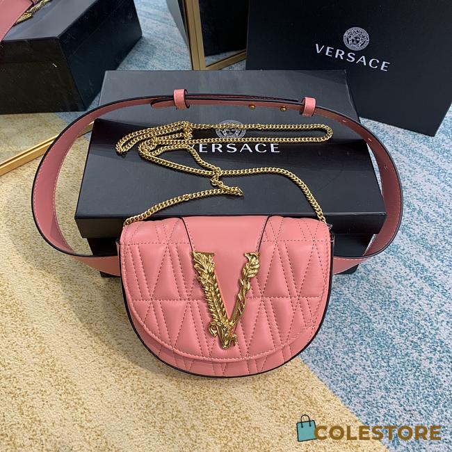 Versace Logo Plaque Quilted Belt Bag DV3G9 Size 18x4x14cm - 1