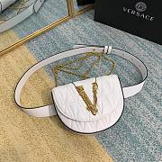 Versace Logo Plaque Quilted Belt Bag In White DV3G9 Size 18x4x14cm - 3