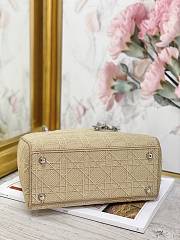 Dior Medium Lady D-Lite Handbag Cane Embroidery M0565 Size 24x20x11cm - 3