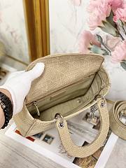 Dior Medium Lady D-Lite Handbag Cane Embroidery M0565 Size 24x20x11cm - 2