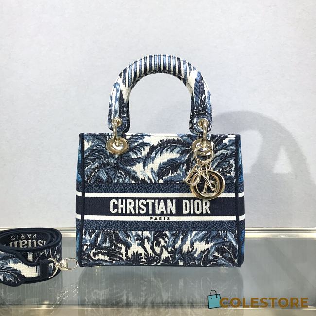 Dior Medium Lady D-Lite Coconut Grove Handbag M0565 Size 24x20x11cm - 1