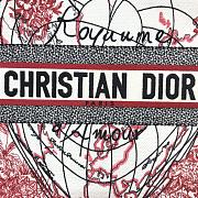 DIOR Book Tote Red and White D-Royaume d'Amour Embroidery 36.5cm - 2