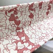 Dior Book Tote Red and White D-Royaume d'Amour Embroidery 41.5cm - 5