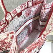 Dior Book Tote Red and White D-Royaume d'Amour Embroidery 41.5cm - 6
