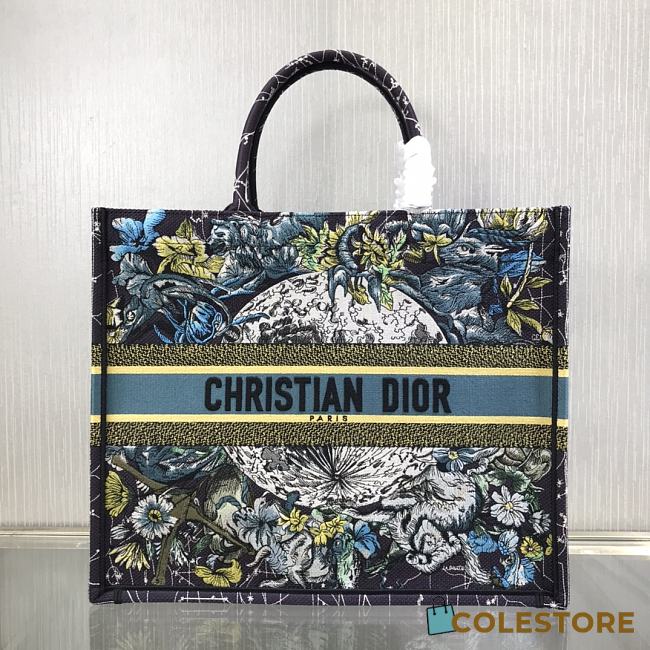 Dior Book Tote Broderie Dior Constellation Bleu 41.5cm - 1
