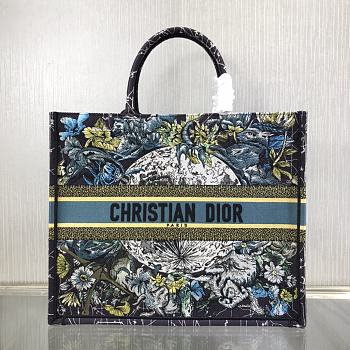 Dior Book Tote Broderie Dior Constellation Bleu 41.5cm