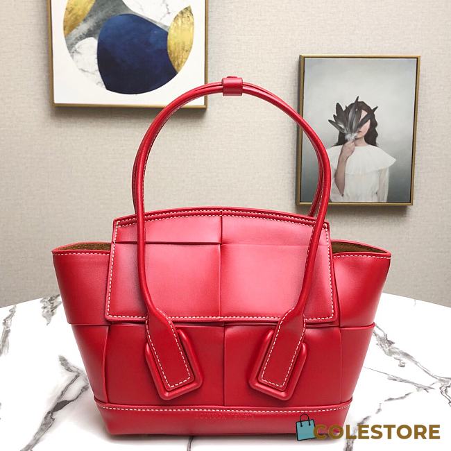 Bottega Veneta Mini Arco Tote Bag In Red 60060 Size 29x17.5x17cm - 1