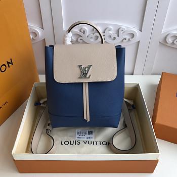 Louis Vuitton Lockme Mini Backpack Blue&Beige 22cm