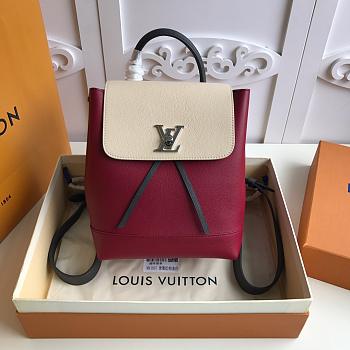 Louis Vuitton Lockme Mini Backpack Red&Beige 22cm
