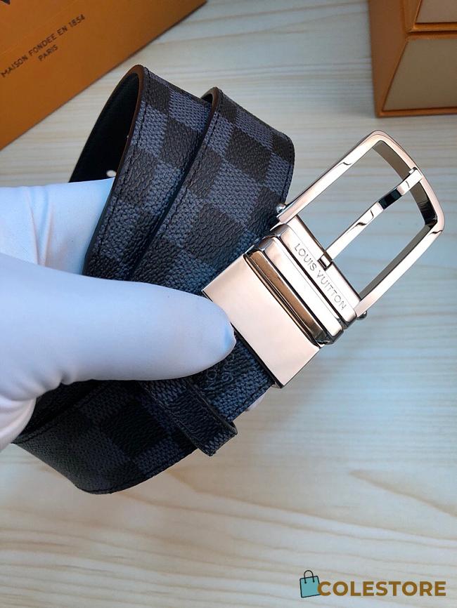 Louis Vuitton Black Damier Belt Calfskin  - 1