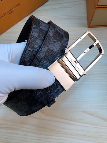 Louis Vuitton Black Damier Belt Calfskin 