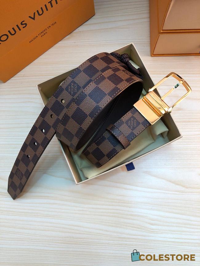 Louis Vuitton Brown Damier Belt Calfskin  - 1