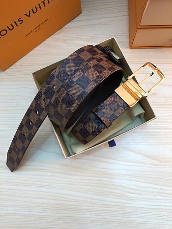 Louis Vuitton Brown Damier Belt Calfskin 