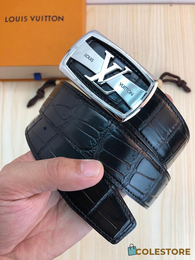 Louis Vuitton Black Crocodile Leather Belt - 1