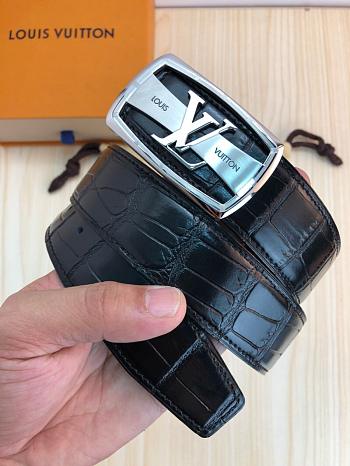 Louis Vuitton Black Crocodile Leather Belt