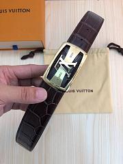 Louis Vuitton Brown Crocodile Leather Belt - 6