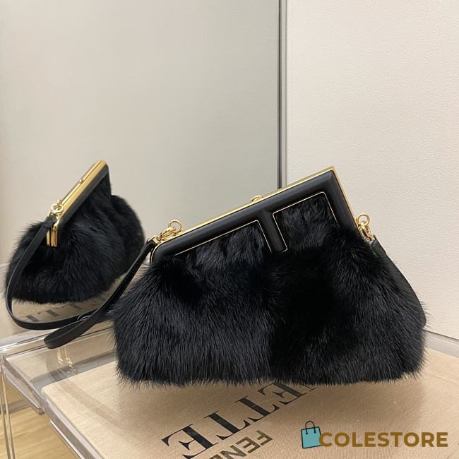 Fendi First Small Black Mink Bag 8BP12 Size 26x9.5x18cm - 1
