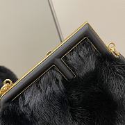 Fendi First Small Black Mink Bag 8BP12 Size 26x9.5x18cm - 3