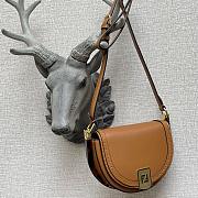 Fendi Moonlight Brown Leather Bag 8BT34 Size 21x9x14cm - 6