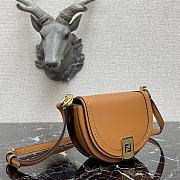 Fendi Moonlight Brown Leather Bag 8BT34 Size 21x9x14cm - 3
