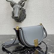 Fendi Moonlight Grey Leather Bag 8BT34 Size 21x9x14cm - 2