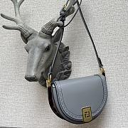 Fendi Moonlight Grey Leather Bag 8BT34 Size 21x9x14cm - 6