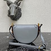 Fendi Moonlight Grey Leather Bag 8BT34 Size 21x9x14cm - 3