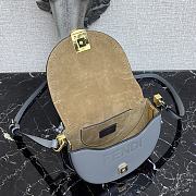 Fendi Moonlight Grey Leather Bag 8BT34 Size 21x9x14cm - 5