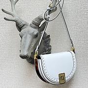 Fendi Moonlight White Leather Bag 8BT34 Size 21x9x14cm - 6