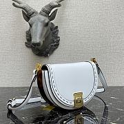 Fendi Moonlight White Leather Bag 8BT34 Size 21x9x14cm - 4