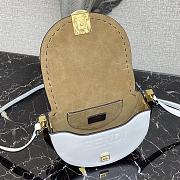 Fendi Moonlight White Leather Bag 8BT34 Size 21x9x14cm - 3