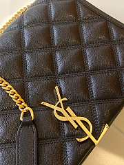 YSL Becky Chain Shoulder Bag In Black Quilted Leather 65077 Size: 25x17x7cm - 3