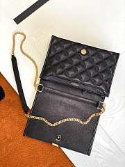 YSL Becky Chain Shoulder Bag In Black Quilted Leather 65077 Size: 25x17x7cm - 5