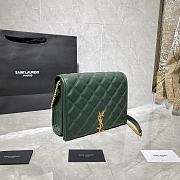 YSL Becky Chain Shoulder Bag In Green Quilted Leather 65077 Size: 25x17x7cm - 5