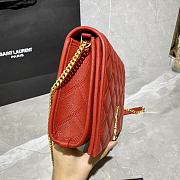 YSL Becky Chain Shoulder Bag In Rose Quilted Leather 65077 Size: 25x17x7cm - 6