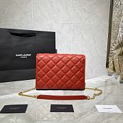 YSL Becky Chain Shoulder Bag In Rose Quilted Leather 65077 Size: 25x17x7cm - 5