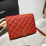 YSL Becky Chain Shoulder Bag In Rose Quilted Leather 65077 Size: 25x17x7cm - 2