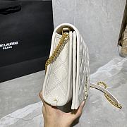 YSL Becky Chain Bag In White Quilted Leather 65077 Size: 25x17x7cm - 6