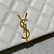 YSL Becky Chain Bag In White Quilted Leather 65077 Size: 25x17x7cm - 3