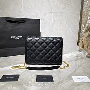 YSL Becky Chain Bag In Blackc Quilted Leather 65077 Size: 25x17x7cm - 5