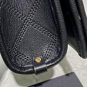 YSL Becky Chain Bag In Blackc Quilted Leather 65077 Size: 25x17x7cm - 4