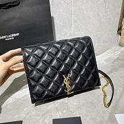YSL Becky Chain Bag In Blackc Quilted Leather 65077 Size: 25x17x7cm - 3